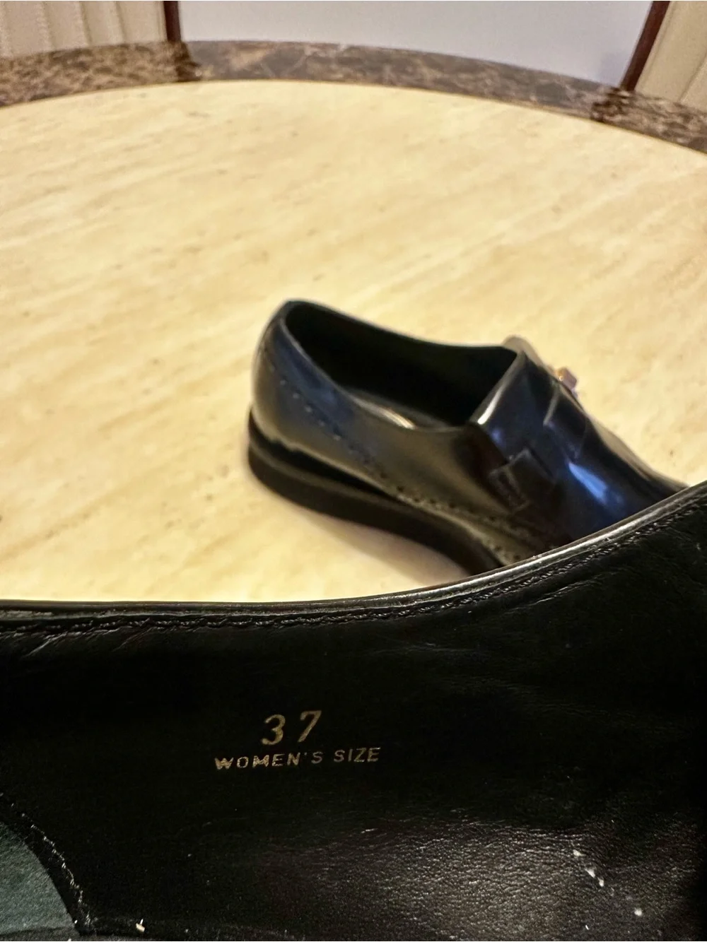 Tod's Black Leather Fringe Kiltie Loafers Size 7 - Picture 4 of 6
